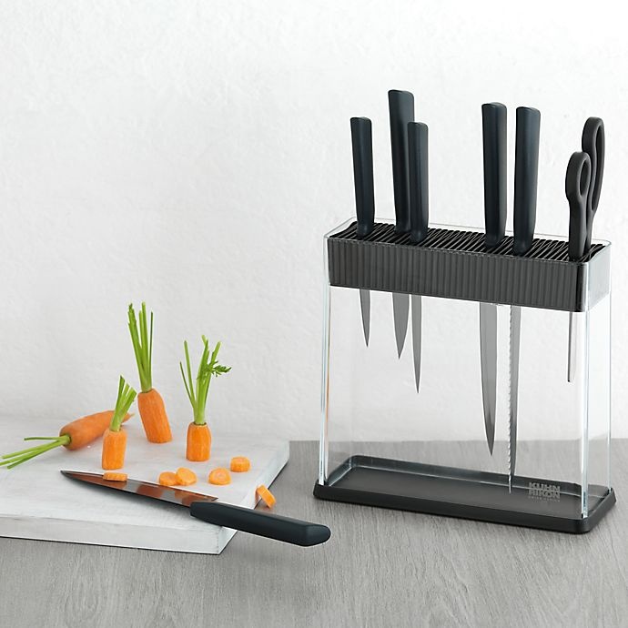 slide 2 of 2, Kuhn Rikon Knife Block - Black/Clear, 1 ct