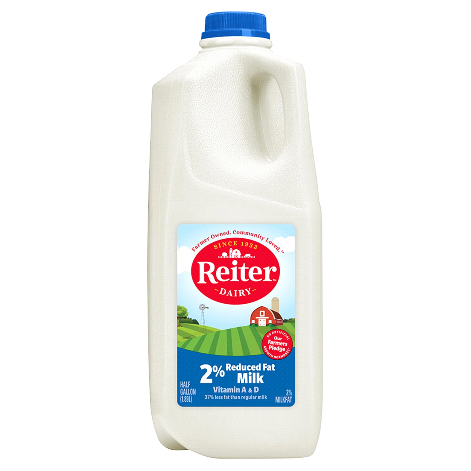 slide 1 of 2, Reiter Dairy 2% Reduced Fat Milk 0.5 gl, 0.50 gal