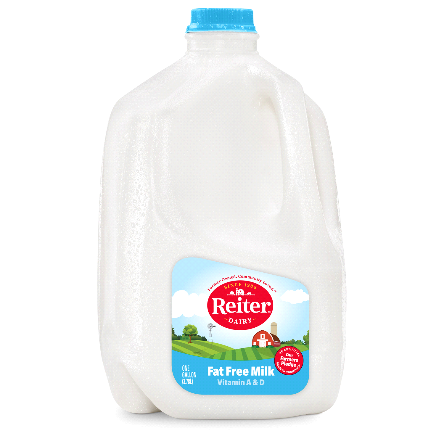 slide 1 of 2, Reiter Dairy Fat Free Milk 1 gl, 1 gal
