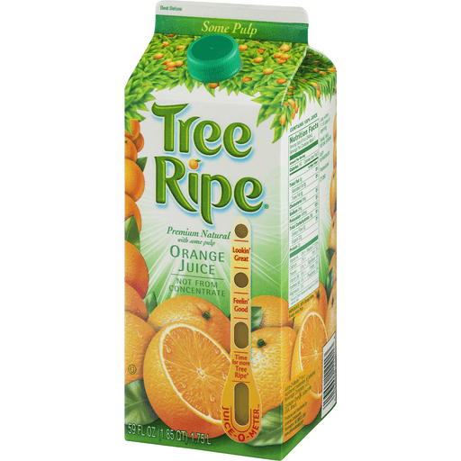 slide 3 of 9, Tree Ripe Some Pulp Premium Natural Orange Juice Carton, 59 fl oz