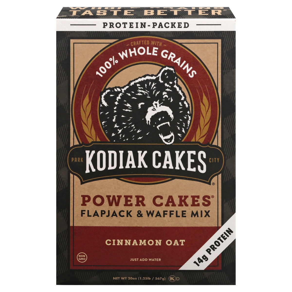 slide 1 of 6, Kodiak Cakes Kodiak Protein-Packed Flapjack & Waffle Mix Cinnamon Oat, 20 oz