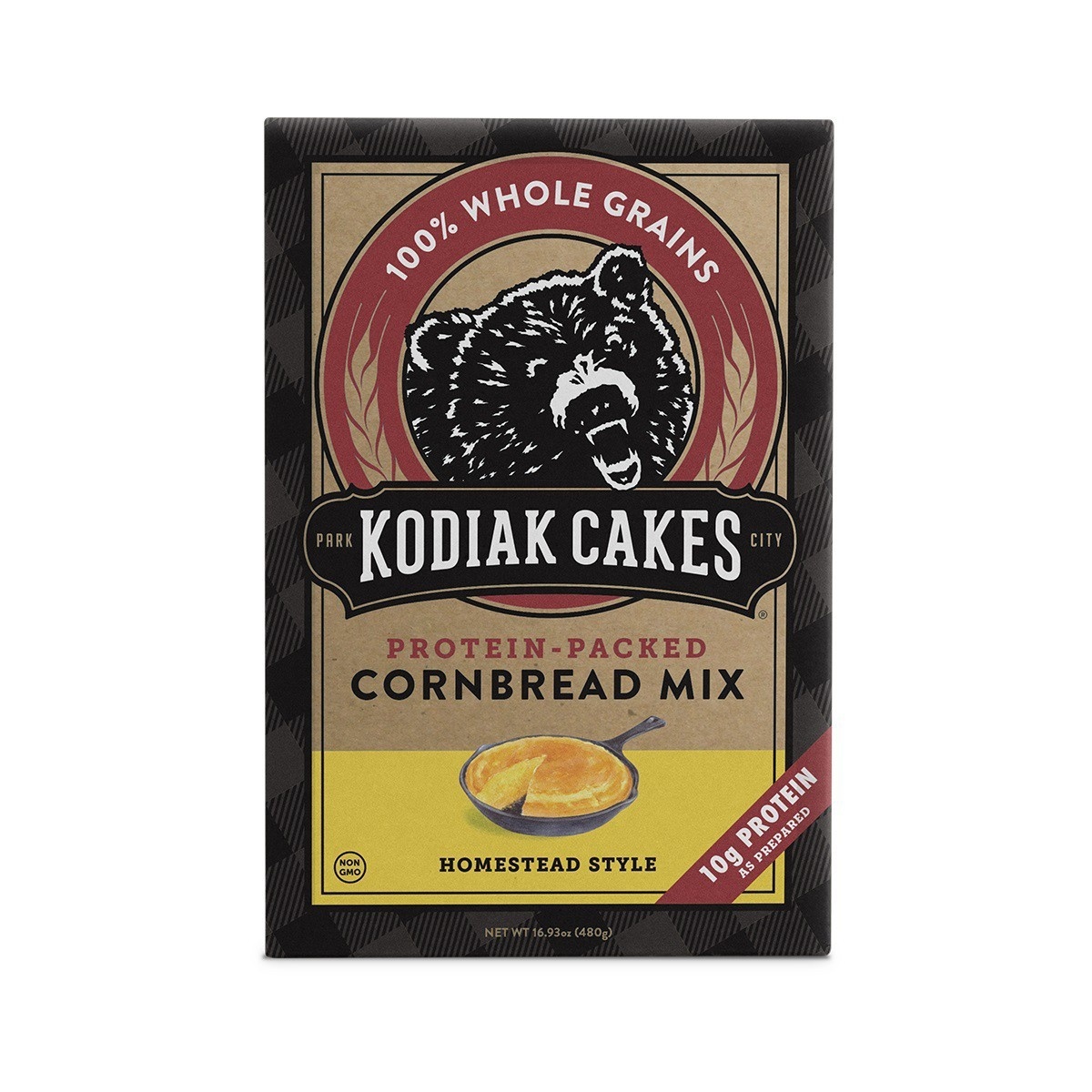 slide 1 of 6, Kodiak Cakes Kodiak Protein-Packed Homestead Style Cornbread Mix, 16.93 oz