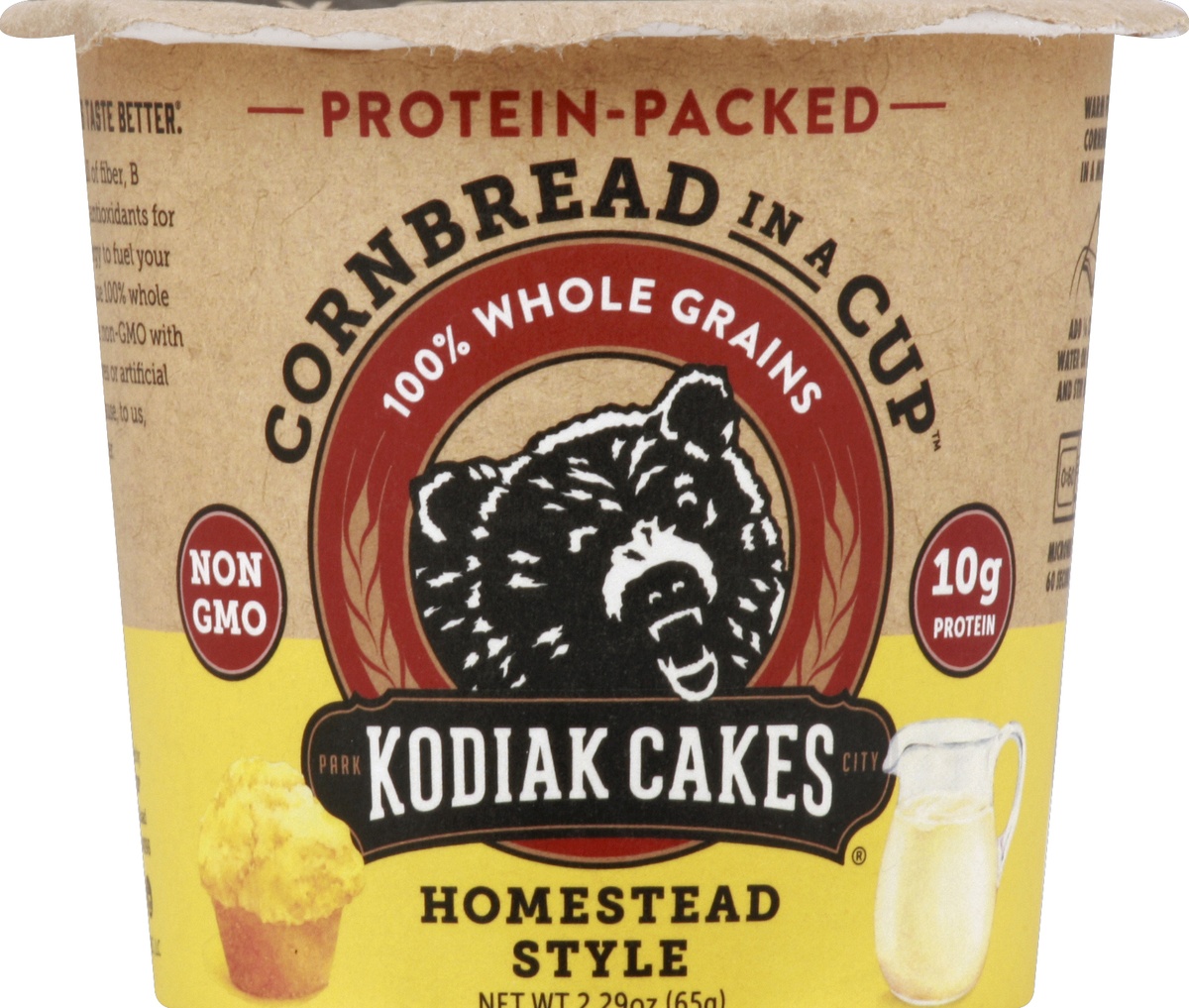 slide 3 of 3, Kodiak Cakes Homestead Style Cornbread in A Cup , 2.29 oz