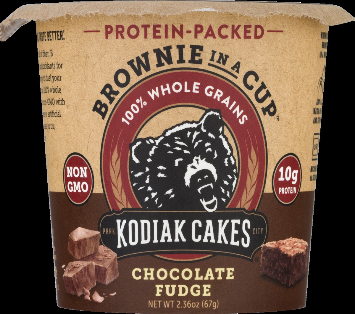 slide 10 of 11, Kodiak Cakes Chocolate Fudge Brownie in a Cup, 2.35 oz