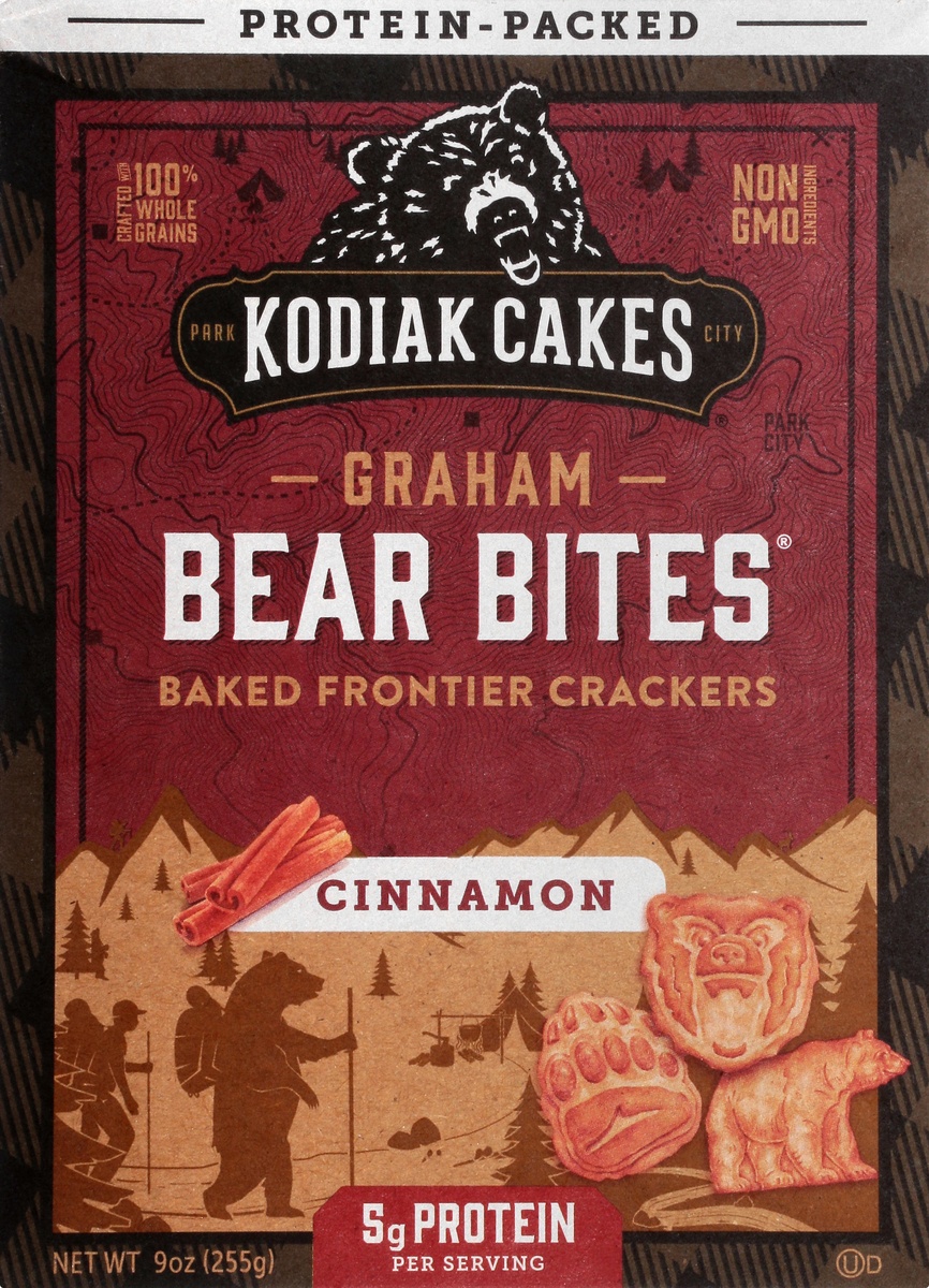 slide 4 of 10, Kodiak Cakes Bear Bites Cinnamon Frontier Graham Crackers, 9 oz