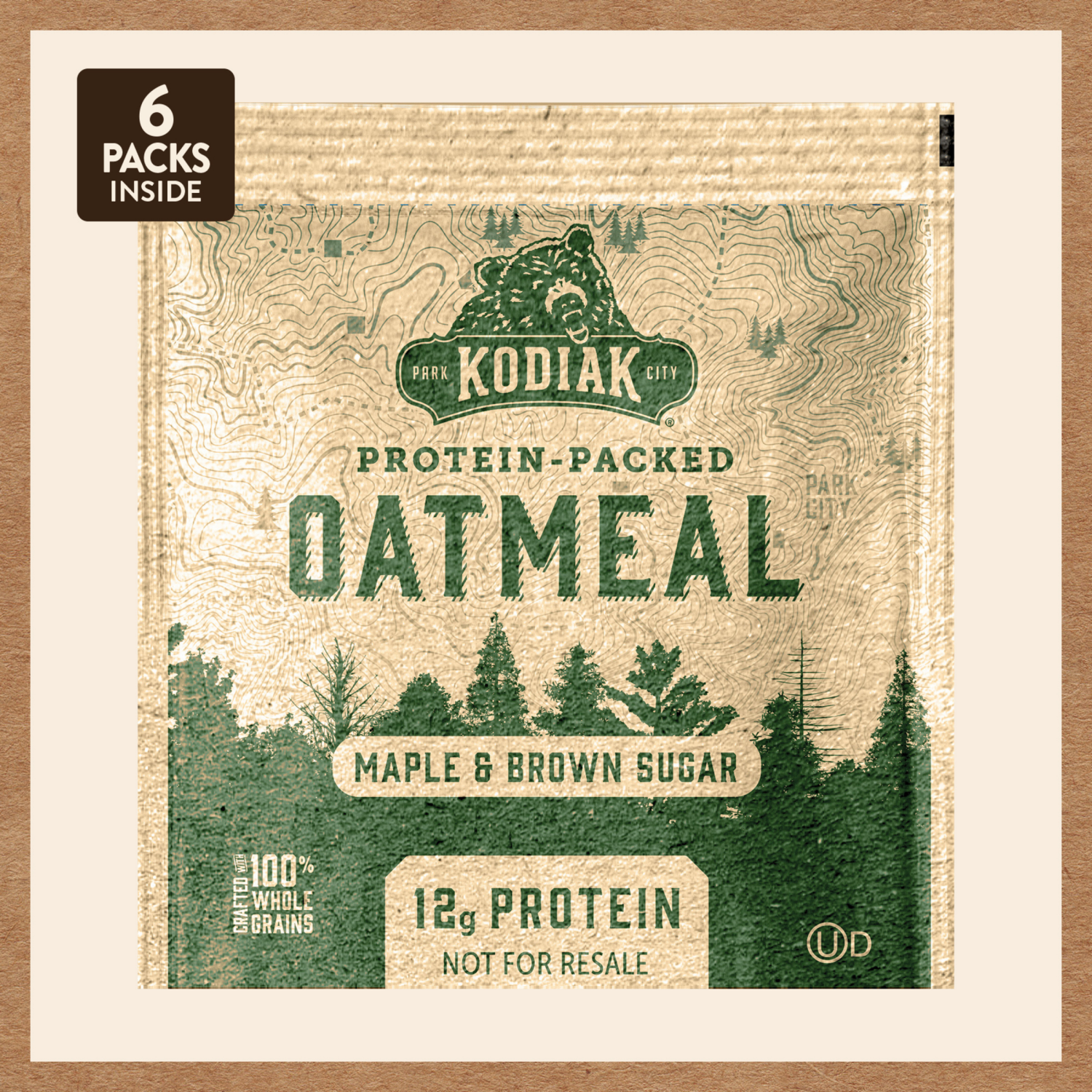 slide 3 of 3, Kodiak Cakes Oatmeal Packets, Maple Brown Sugar, 6 ct, 10.58 oz