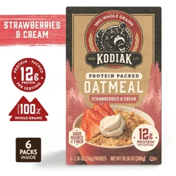 Kodiak Cakes Oatmeal Packets, Strawberries & Cream, 6 ct