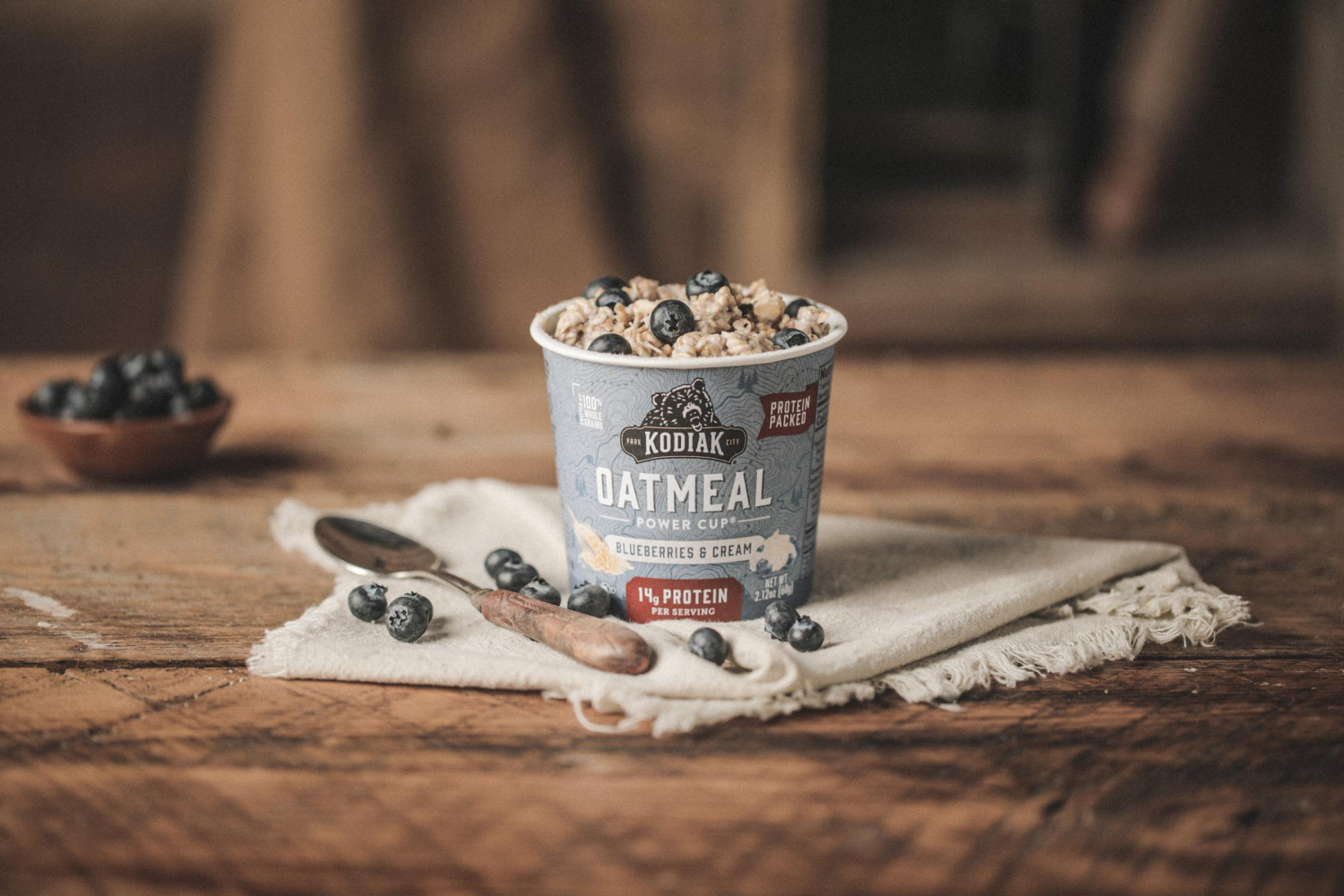 slide 3 of 3, Kodiak Cakes Oatmeal Power Cup, Blueberries & Cream, 2.12 oz, 2.12 oz