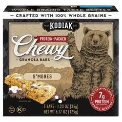 Kodiak Cakes Chewy Granola Bar, S'mores, 6.17 oz/5ct