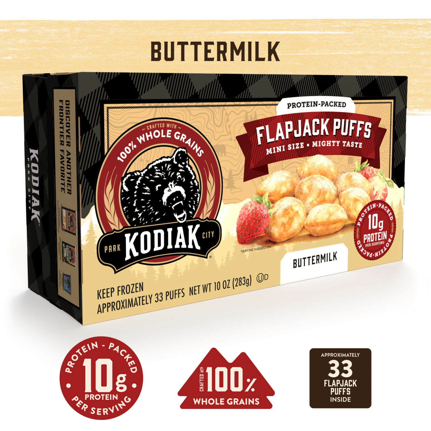 slide 1 of 4, Kodiak Cakes Buttermilk Flapjack Puffs, 10oz, 10 oz
