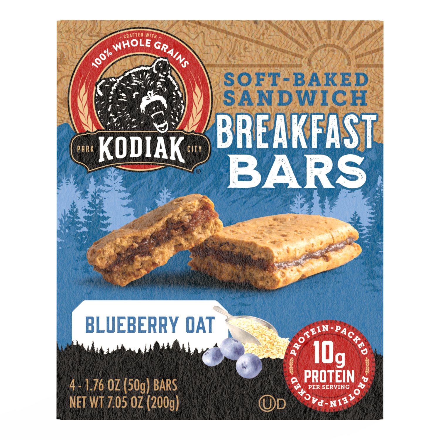 slide 1 of 7, Kodiak Cakes Breakfast Bar, Blueberry Oat, 7.05 oz, 7.05 oz