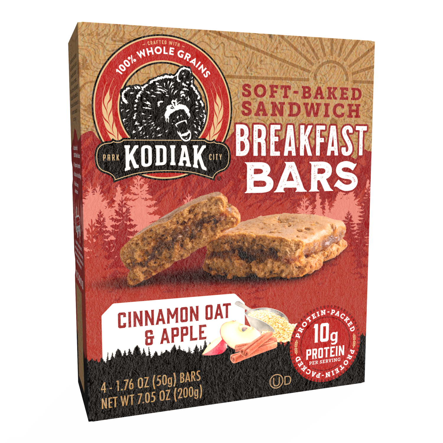 slide 4 of 5, Kodiak Cakes Breakfast Bar, Cinnamon Oat & Apple, 7.05 oz, 4 ct