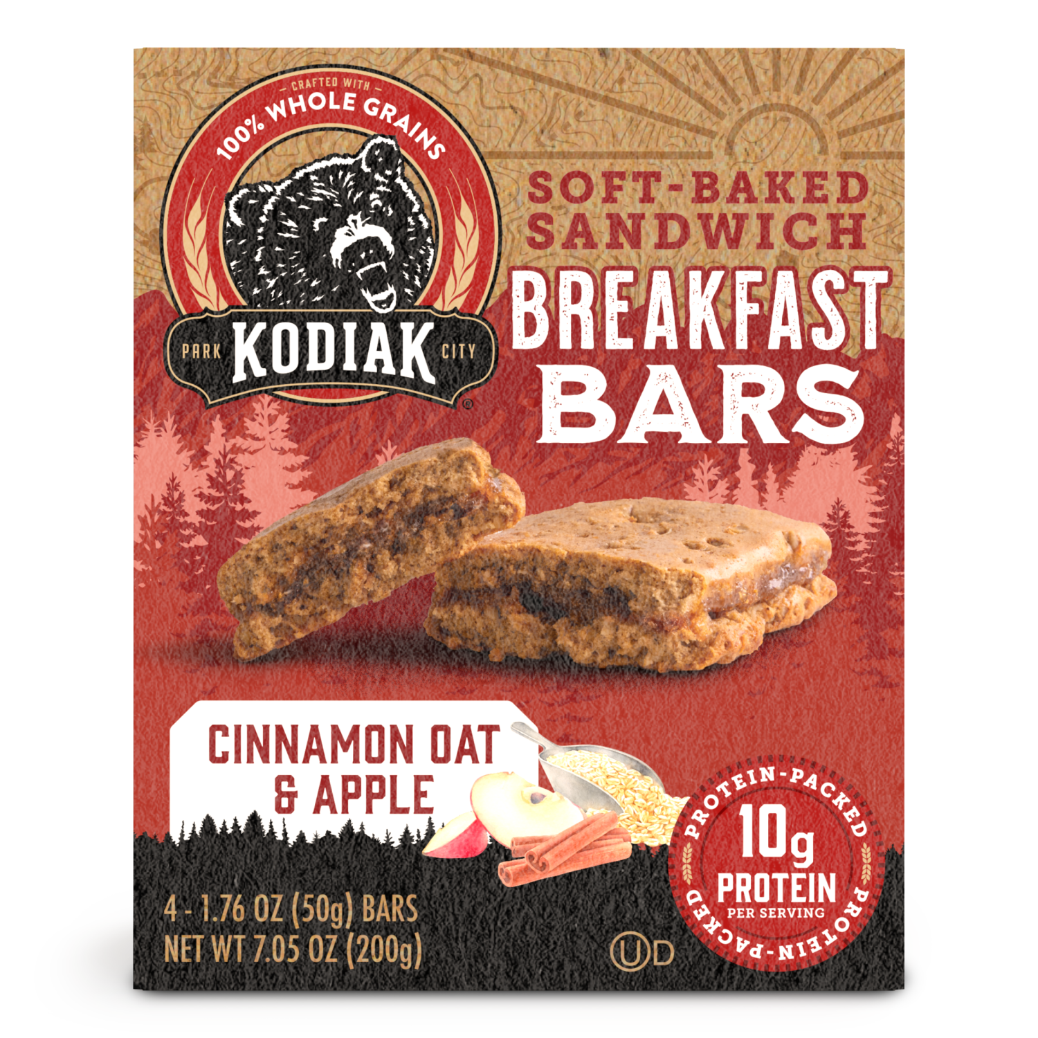 slide 1 of 5, Kodiak Cakes Breakfast Bar, Cinnamon Oat & Apple, 7.05 oz, 4 ct