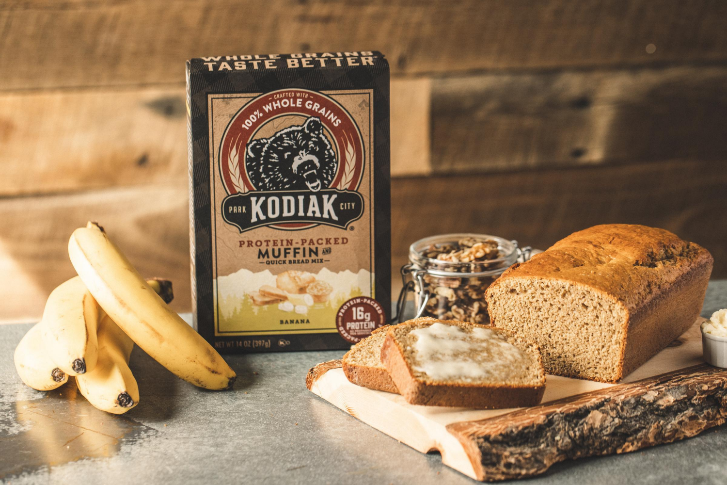 slide 3 of 3, Kodiak Cakes Banana Muffin Mix 14 oz, 14 oz