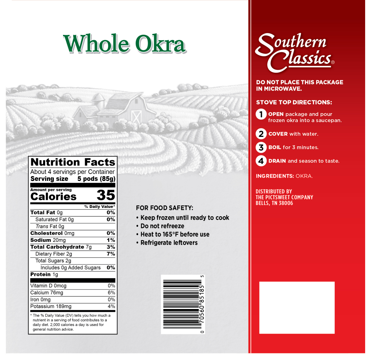 slide 2 of 2, PictSweet Whole Okra, 12 oz