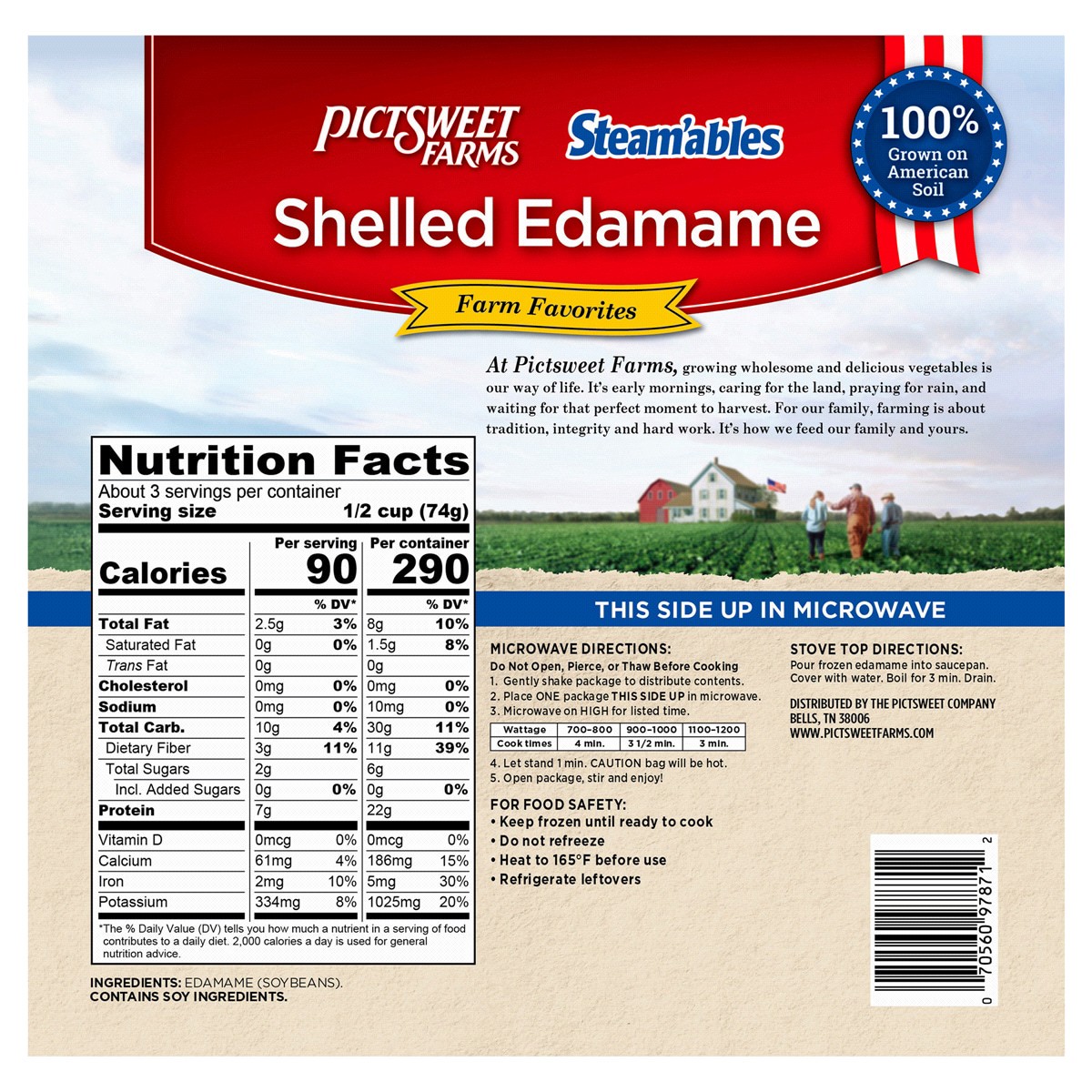 slide 2 of 2, PictSweet Shelled Edamame, 8 oz