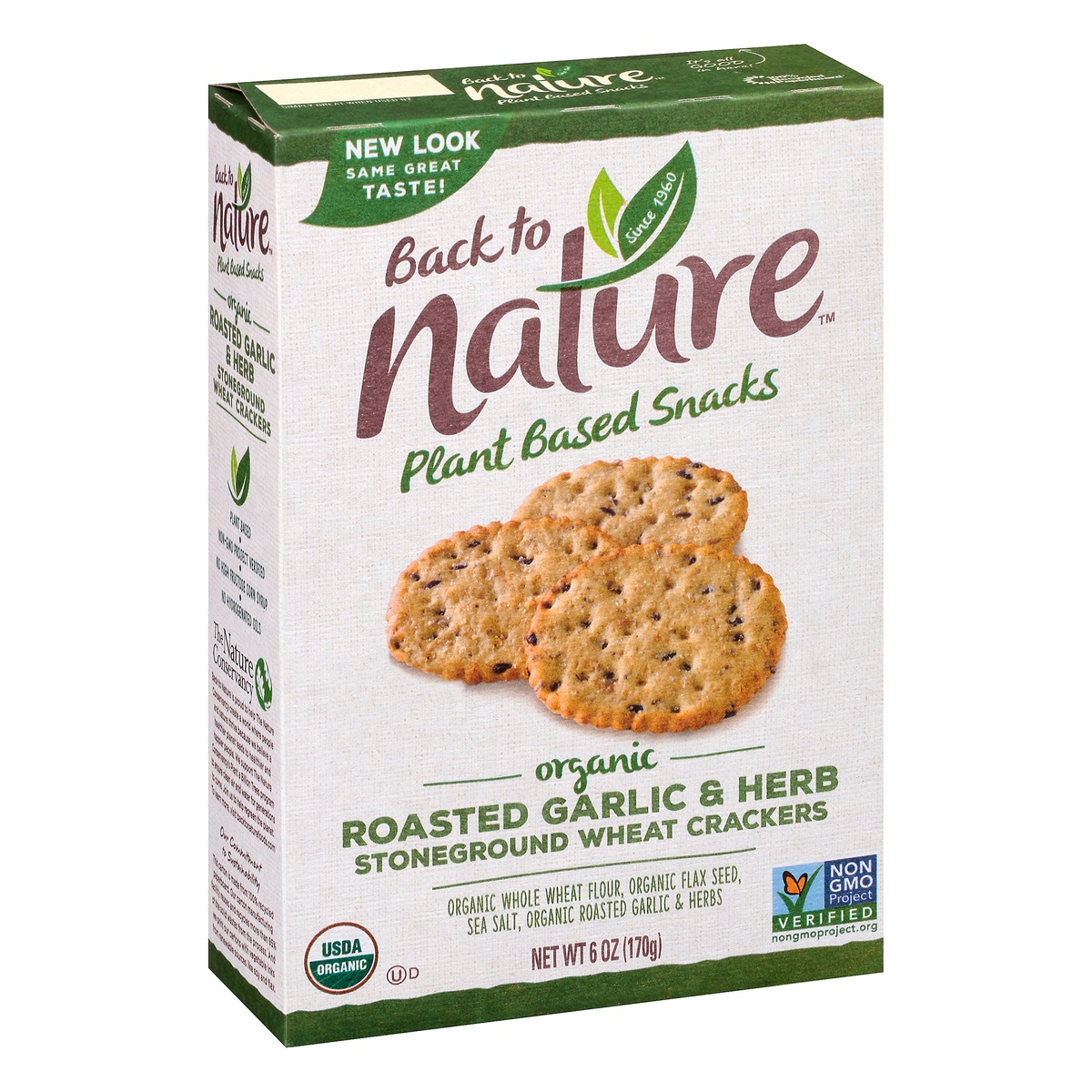 slide 2 of 10, Back to Nature Organic Garlic & Herb Stoneground Wheat Crackers, 6 oz