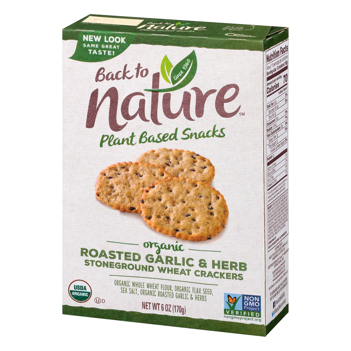 slide 3 of 10, Back to Nature Organic Garlic & Herb Stoneground Wheat Crackers, 6 oz