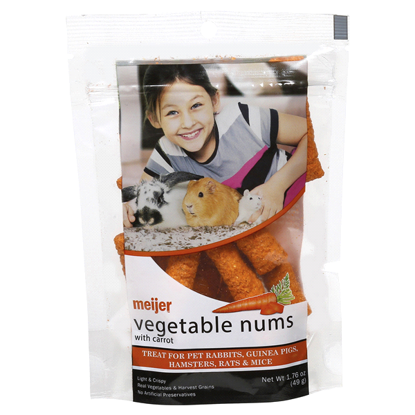 slide 1 of 1, Meijer Vegetable Nums Small Animal Treat, with Carrot, 1.76 oz