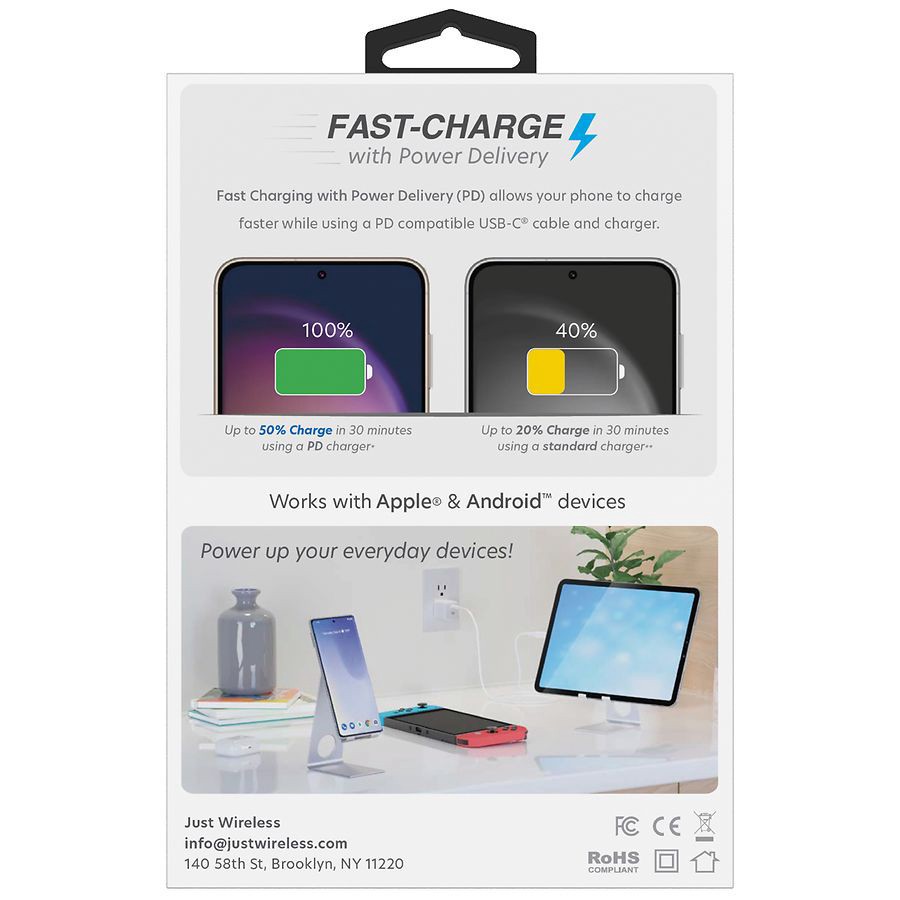 slide 4 of 4, Just Wireless Home Charger USB-C 20 Watt, 1 ct