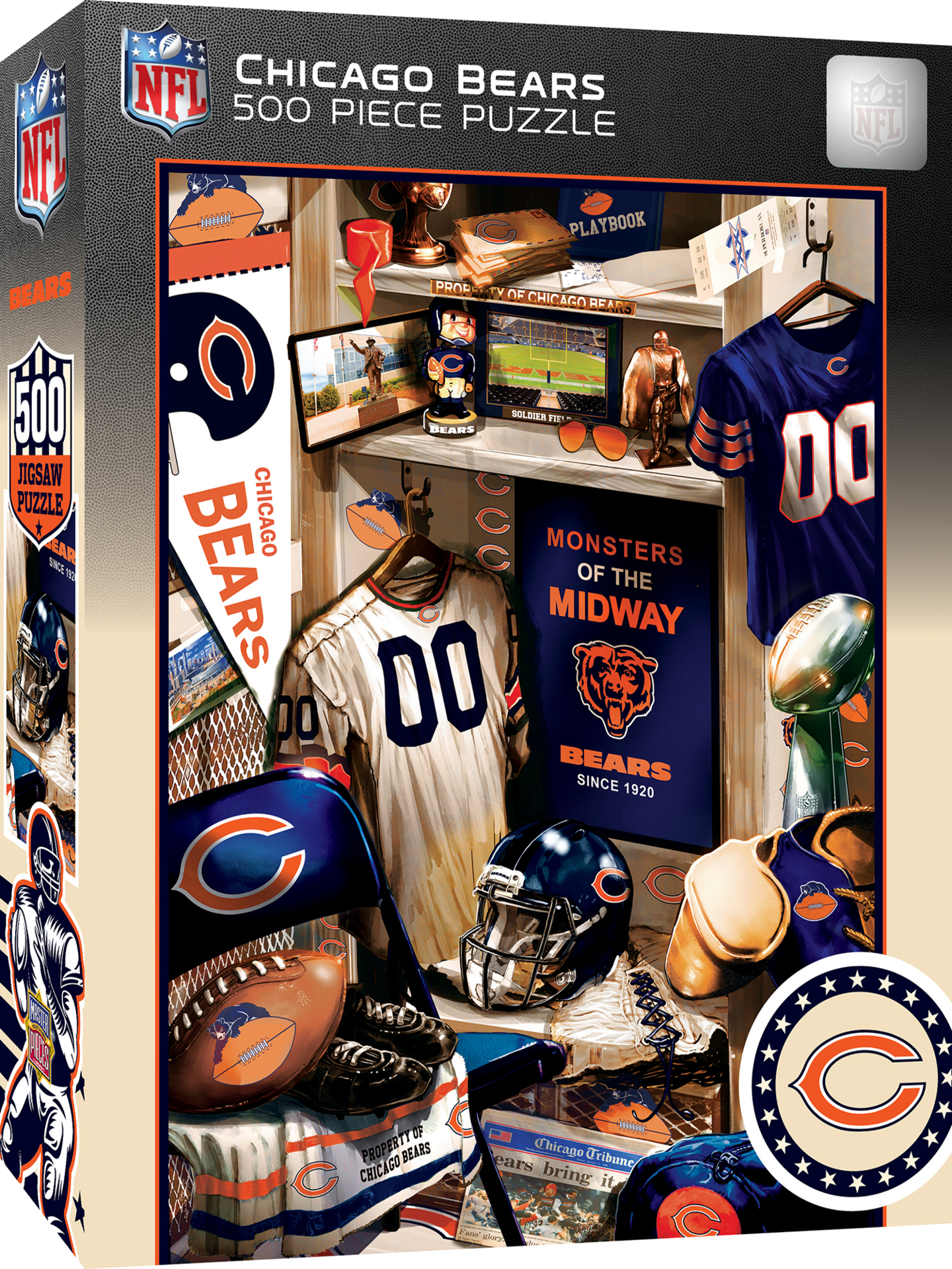slide 2 of 2, Chicago Bears NFL Locker Room 500pc Puzzle, 500 ct