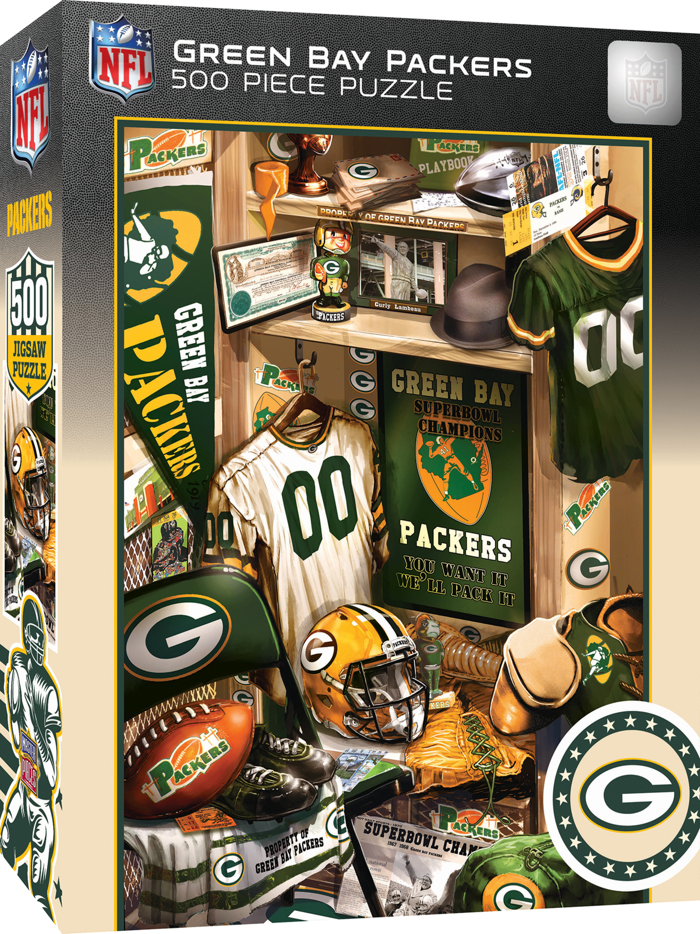 slide 2 of 2, Green Bay Packers NFL Locker Room 500pc Puzzle, 500 ct