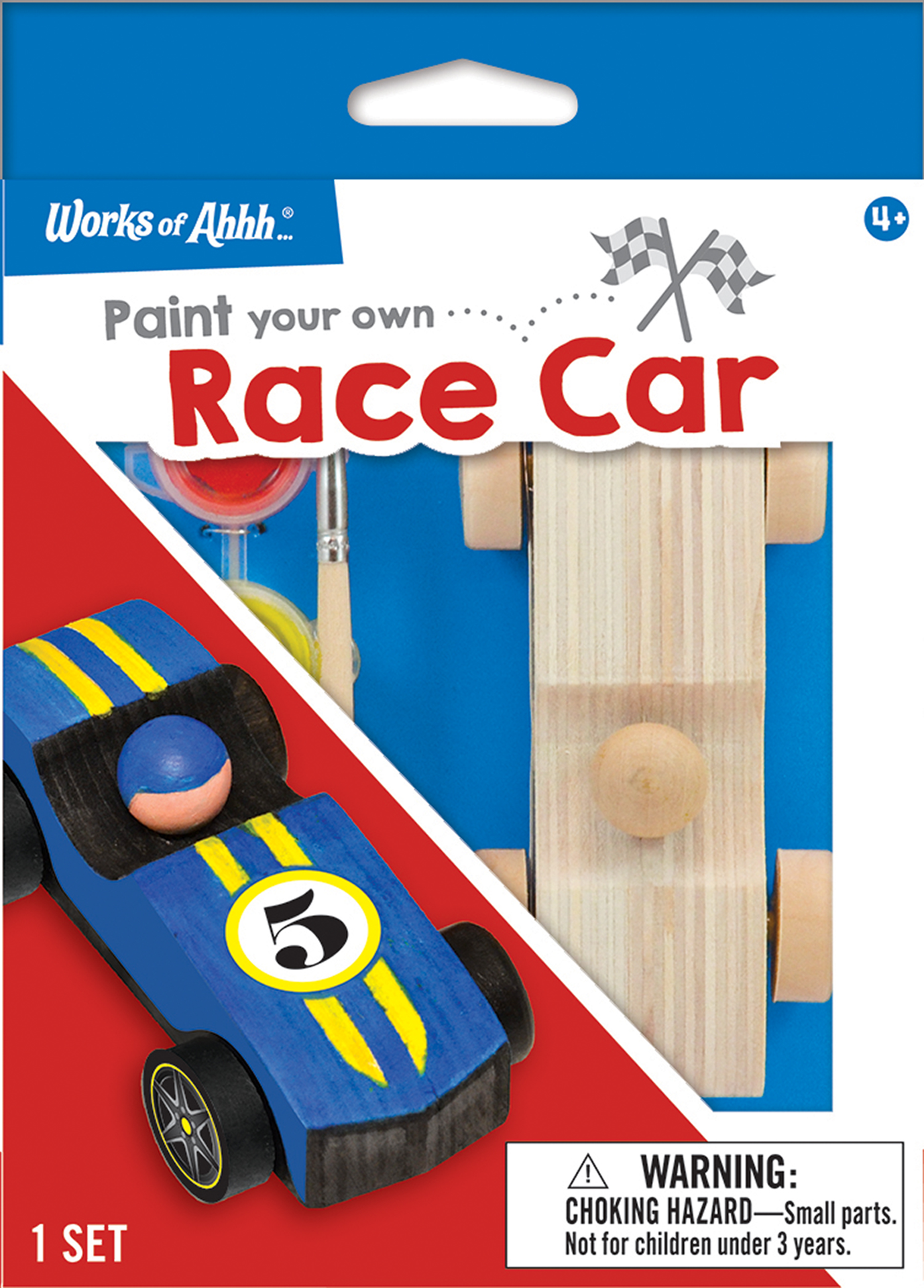 slide 3 of 3, Works Of Ahhh - 5x7 Race Car Small Wood Craft Kit, 1 ct