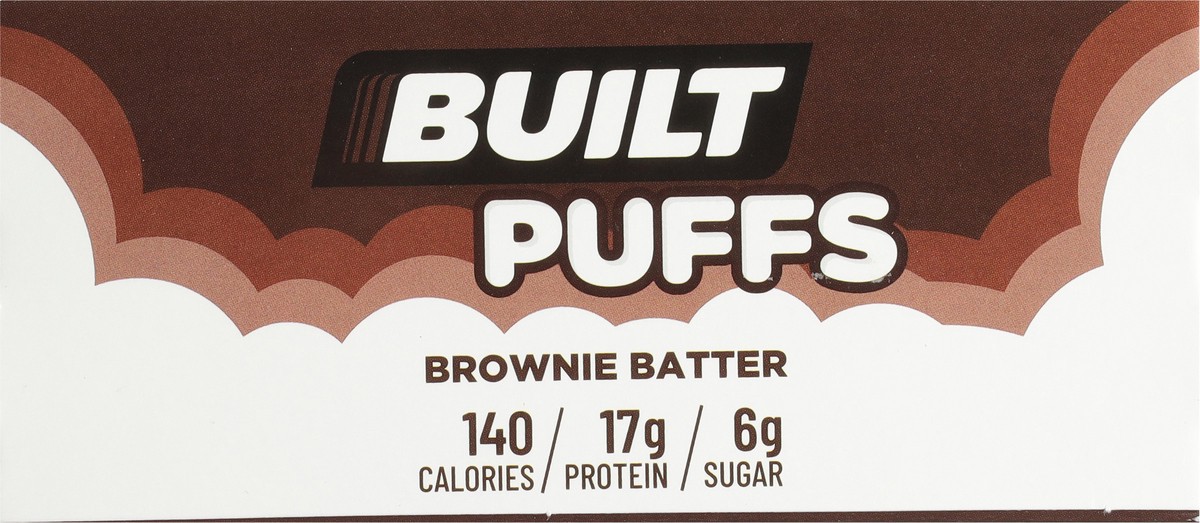 slide 3 of 12, Built Bar BUILT Puff Protein Bars, Brownie Batter, 17g Protein, 140 calories, 12 Count, 1.41 oz Bars, 1.08 lb