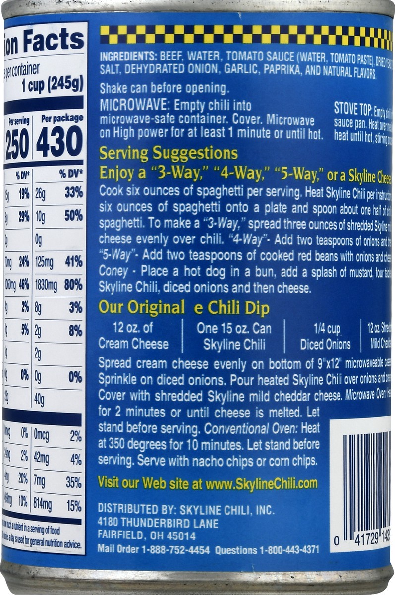 slide 3 of 9, Skyline Chili Original Chili 15 oz, 15 oz