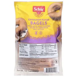 Schär Gluten-Free Pre-Sliced Cinnamon Raisin Bagels 14.1 oz