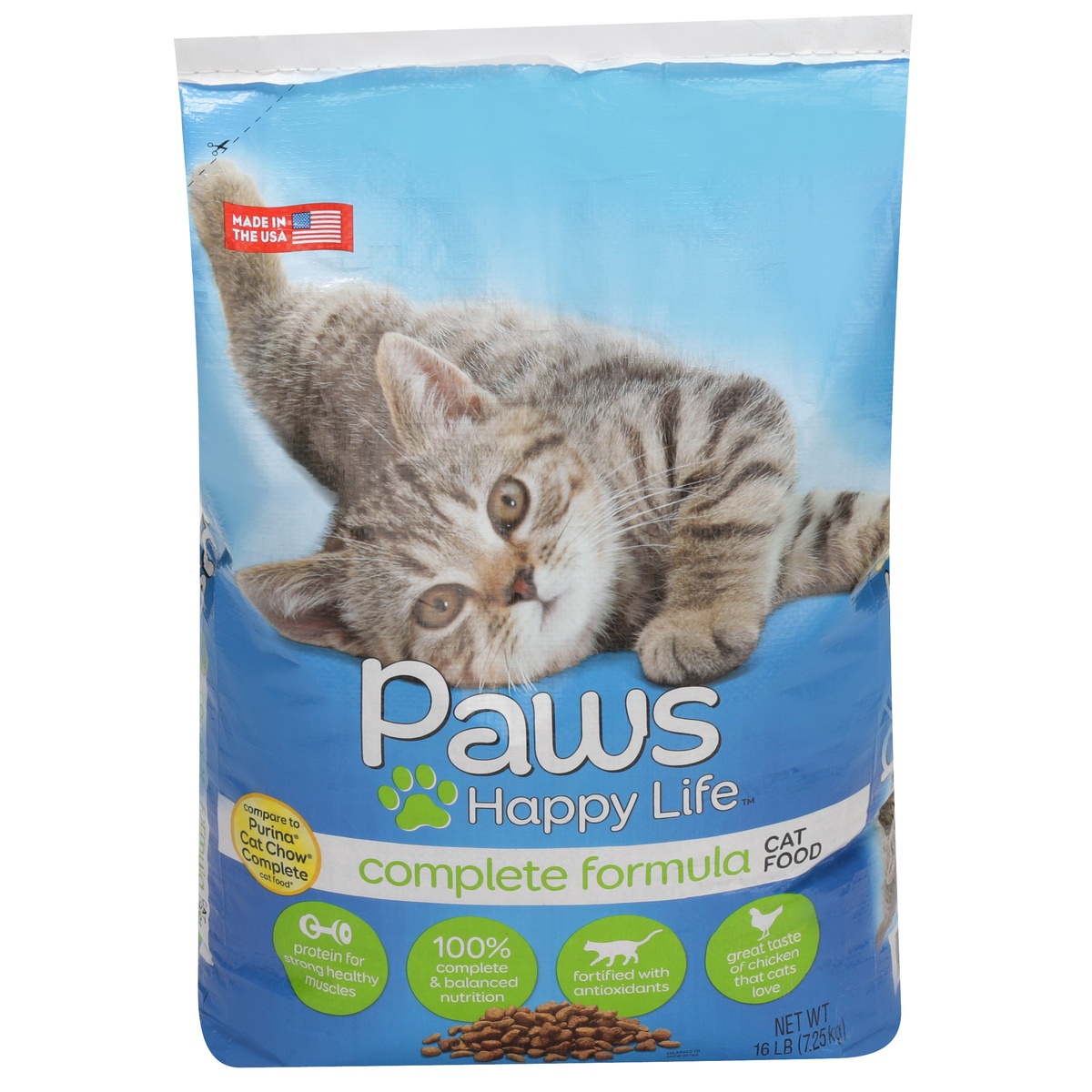 slide 1 of 1, Paws Happy Life Chicken Complete Formula Cat Food, 16 lb