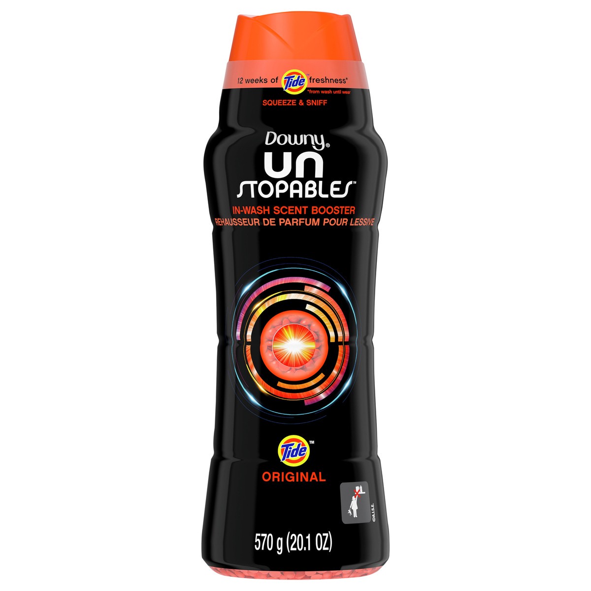 slide 1 of 2, Downy Unstopables In-Wash Laundry Scent Booster Beads, Tide Original, 20.1 oz, 20.1 oz