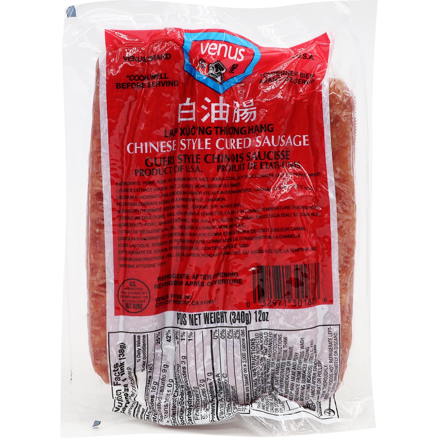 slide 1 of 1, Venus Chinese Sausage, 12 oz