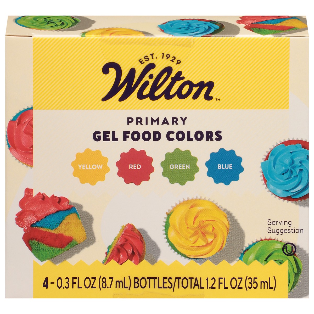 slide 1 of 9, Wilton Primary Gel Food Colors 4 - 0.3 fl oz Bottles, 4 ct