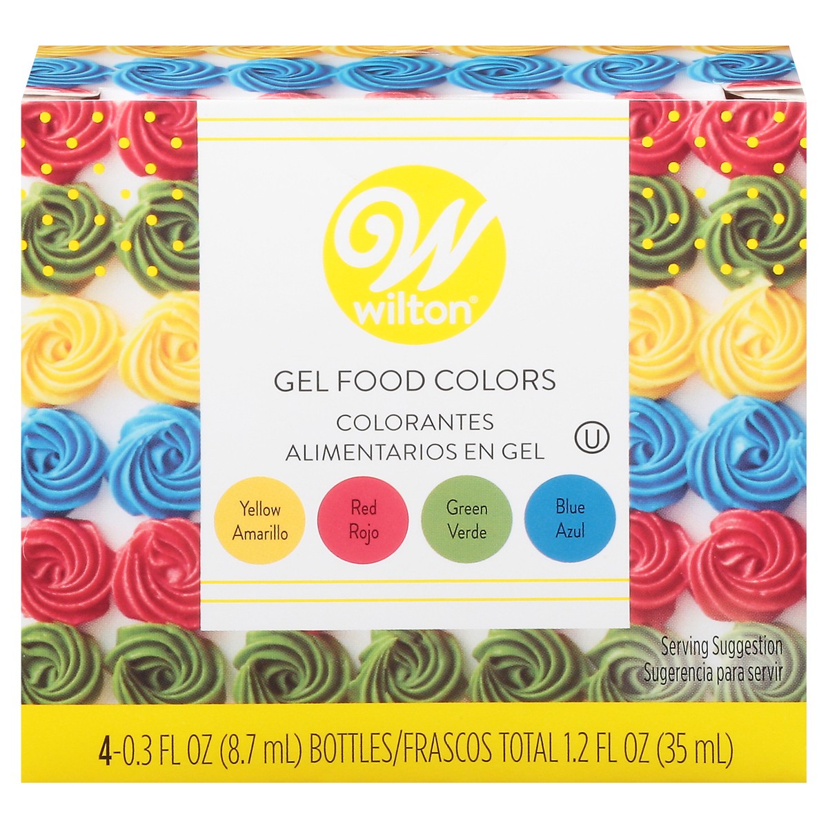 slide 1 of 9, Wilton Gel Food Colors Bottle 4 - 0.3 fl oz ea, 4 ct