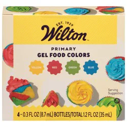 Wilton Primary Gel Food Colors 4 - 0.3 fl oz Bottles