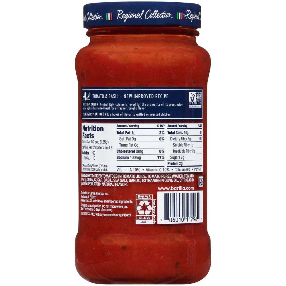 slide 4 of 6, Barilla All Natural Tomato & Basil Pasta Sauce, 24 oz