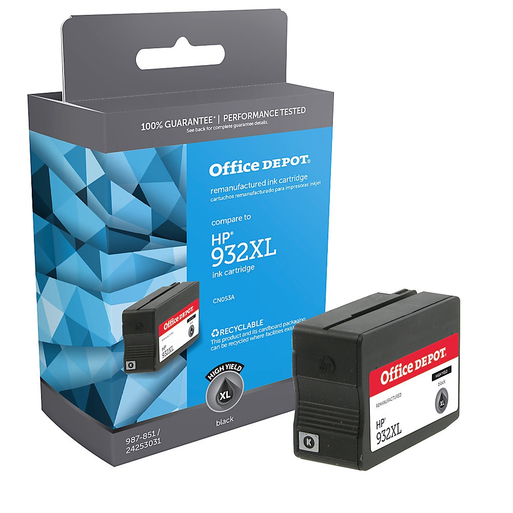 slide 1 of 1, Office Depot Brand Od932Xlb Remanufactured High-Yield Ink Cartridge Replacement For Hp 932Xl Black, 1 ct