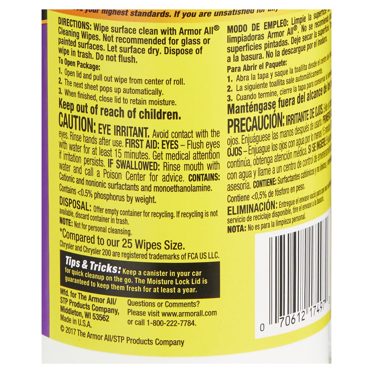 slide 2 of 2, Armor All Car Cleaning Wipes (30 Count), 30 ct