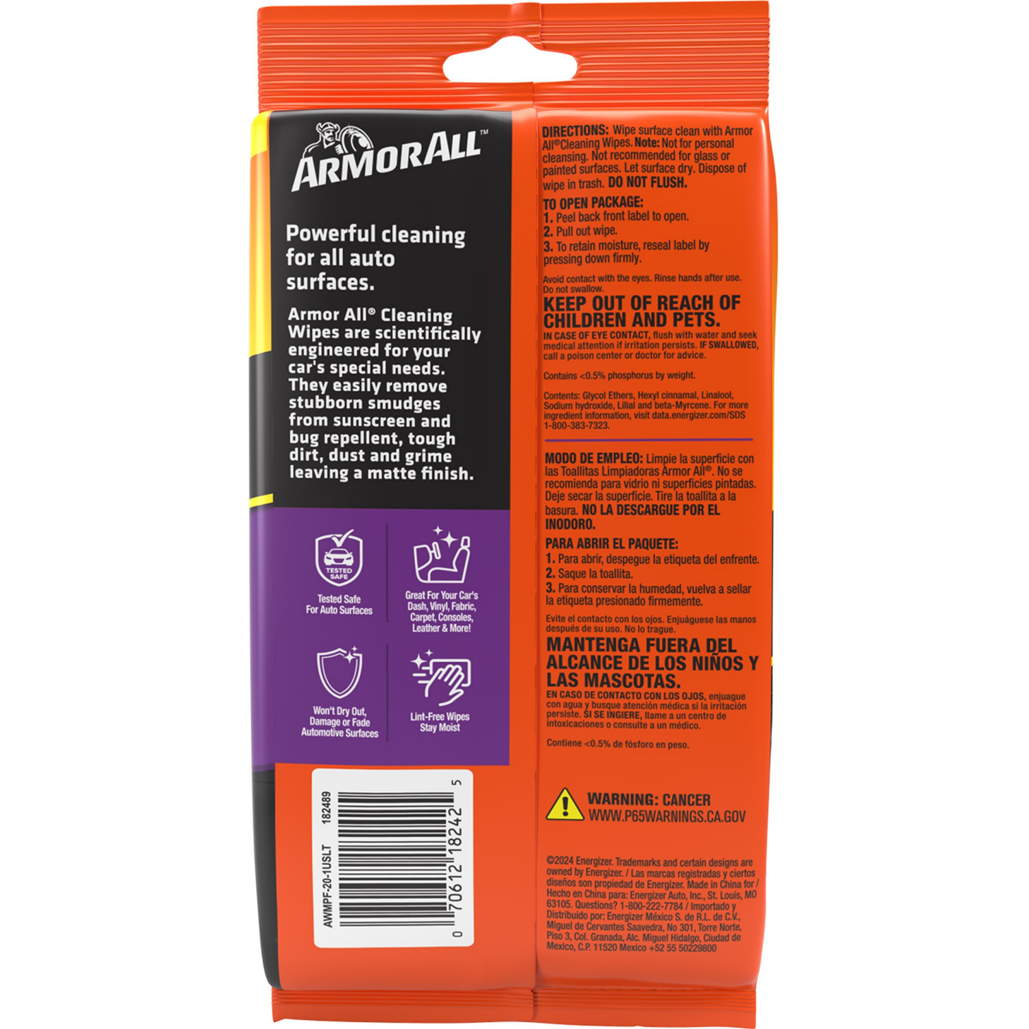 slide 2 of 2, Armor All Cleaning Wipes 20 ea, 20 ct