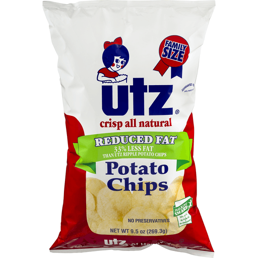 slide 2 of 9, Utz Original Reduced Fat Potato Chips Family Size, 9.5 oz