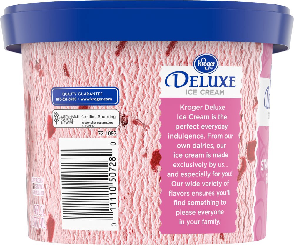 slide 2 of 5, Kroger Deluxe Strawberry Surf Ice Cream, 48 fl oz