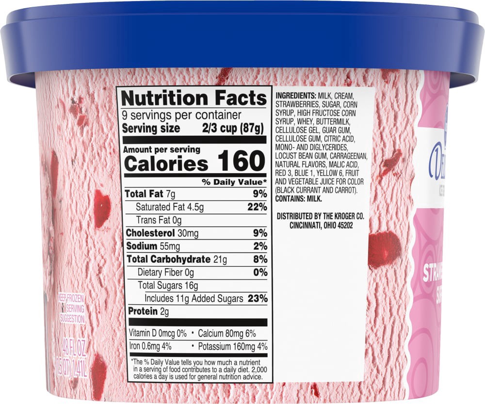 slide 4 of 5, Kroger Deluxe Strawberry Surf Ice Cream, 48 fl oz