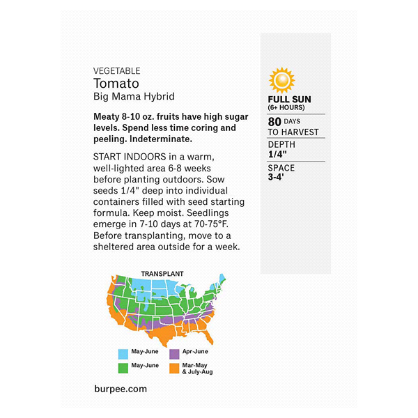 slide 2 of 5, Burpee Tomato Big Mamma Hybrid Seeds, 1 ct