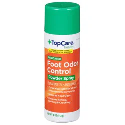 TopCare Health Medicated Foot Odor Control Powder Spray 4 oz