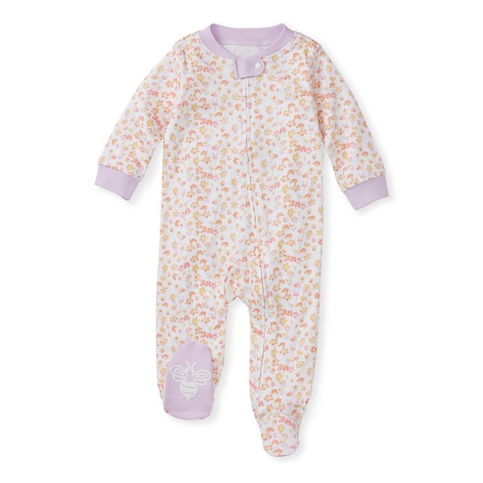 slide 1 of 2, Burt's Bees Baby Newborn Petal Rain Sleep & Play Footie Pajama - Pink, 1 ct