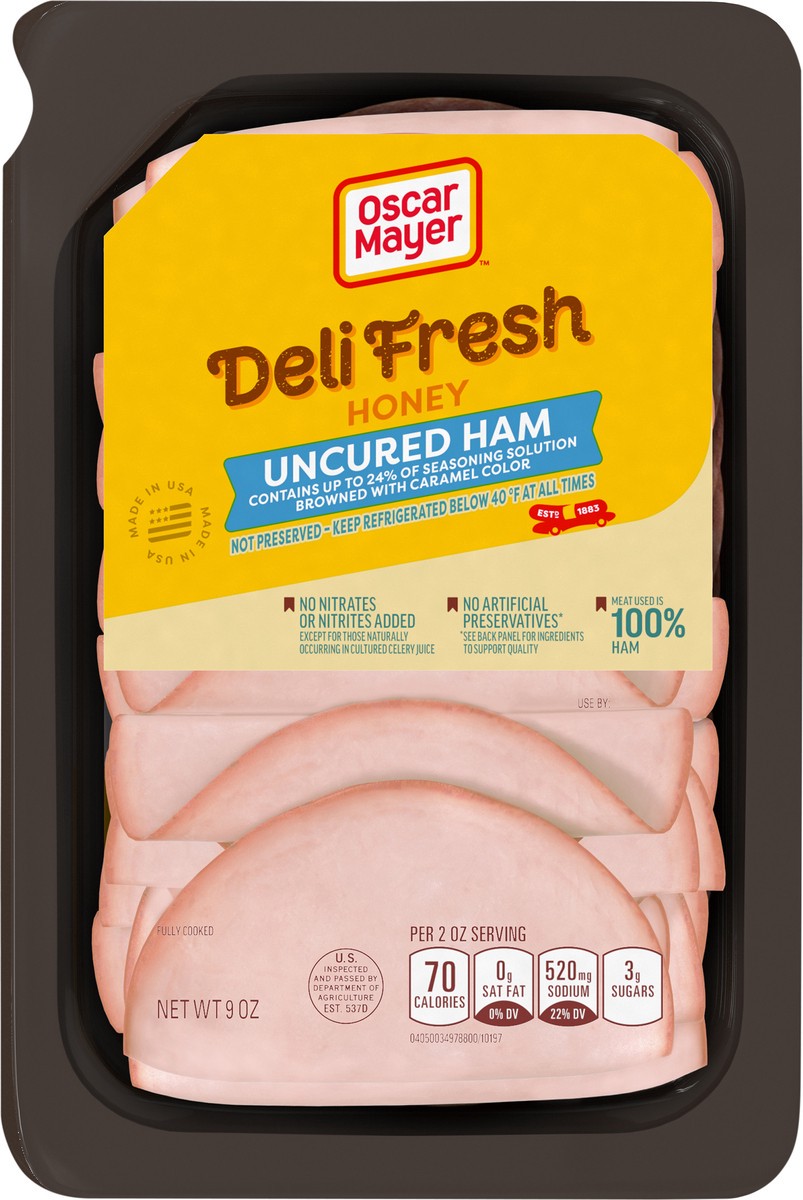 slide 13 of 15, Oscar Mayer Deli Fresh Uncured Honey Ham 9 oz, 9 oz