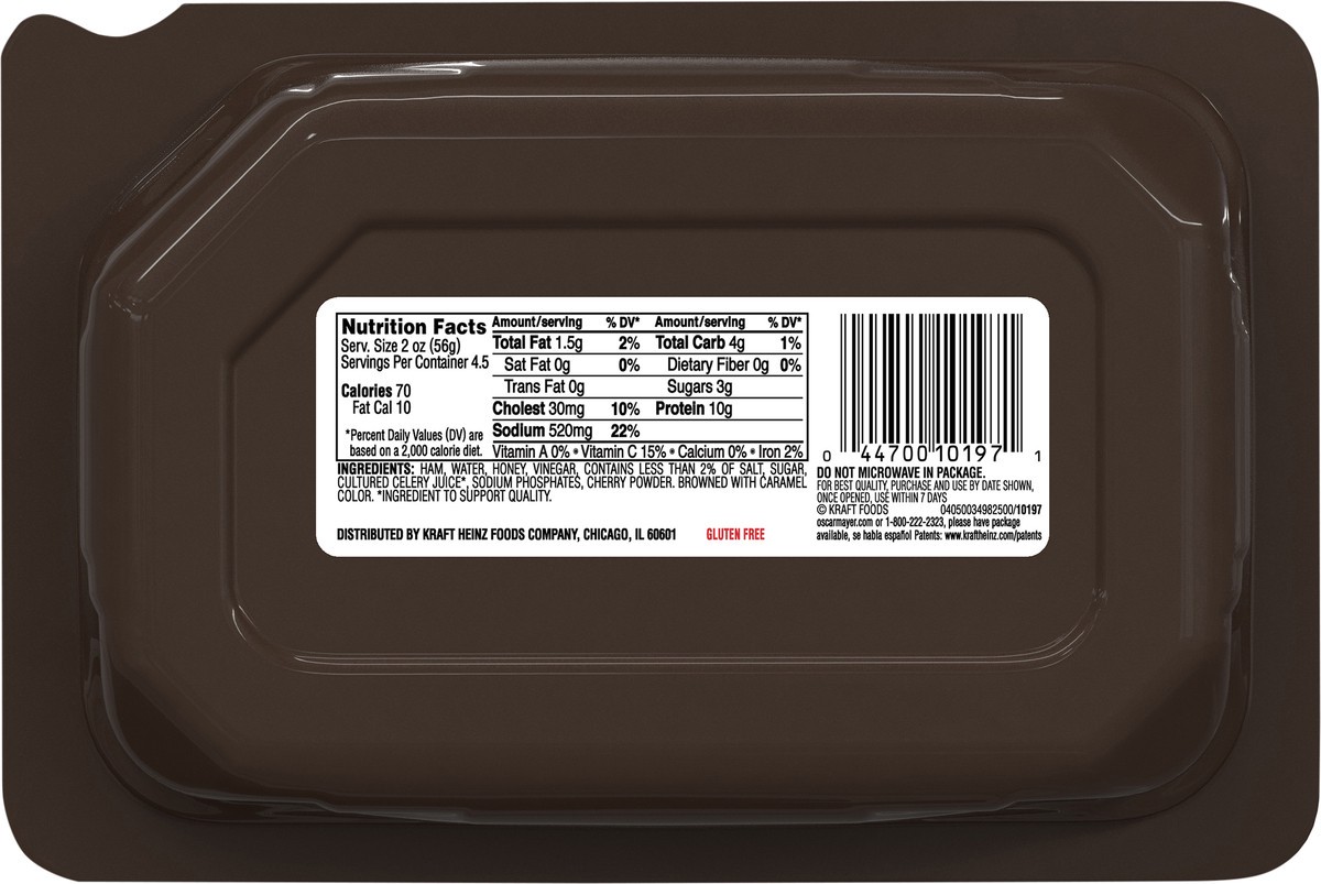 slide 9 of 15, Oscar Mayer Deli Fresh Uncured Honey Ham 9 oz, 9 oz