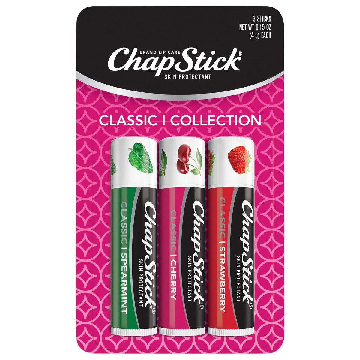 slide 1 of 5, ChapStick Skin Protectant Classic Collection Lip Care 3 - 0.15 oz Packs, 3 ct