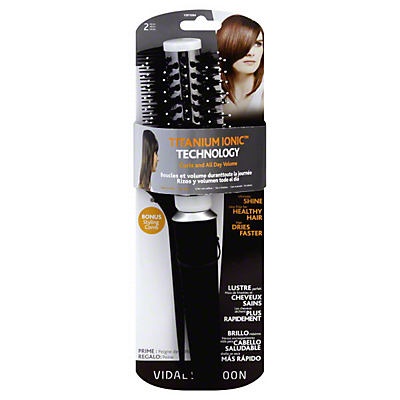 slide 1 of 1, Vidal Sassoon Round Thermal Styling Brush with Bonus Comb, 2 ct